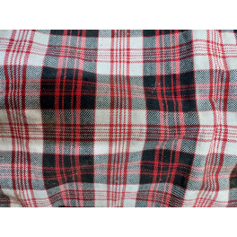 Tissu N°1 écossais Noir-Blanc-Rouge  (largeur 140cm)  